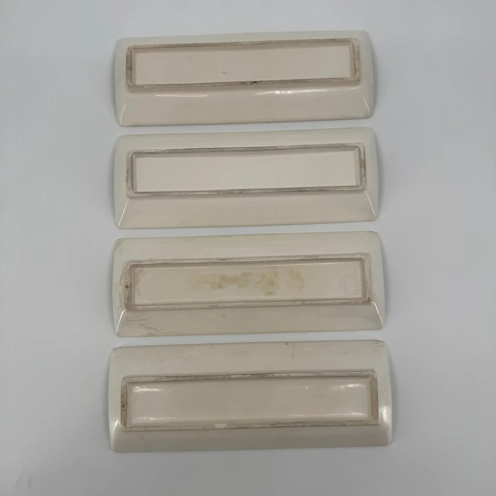 Vtg 1960s Corn Cob Relish Trays SET 4 Majolica Ceramic Vegetable Serving Dishes
